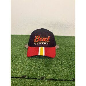 Vintage Bud Racing hat cap strap back black red Drew Pearson Dale earnhardt jr